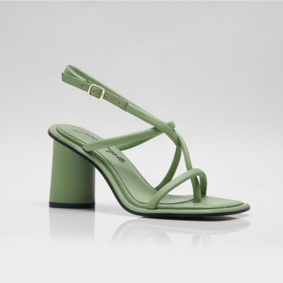 NEW Free People Secretly Sage Green Perth Strappy Slingback Heels - Picture 4 of 16